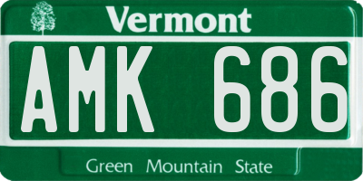 VT license plate AMK686