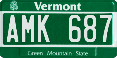 VT license plate AMK687