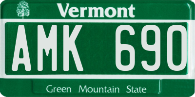 VT license plate AMK690