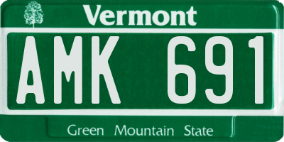 VT license plate AMK691