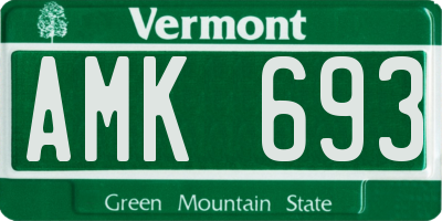 VT license plate AMK693