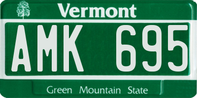 VT license plate AMK695