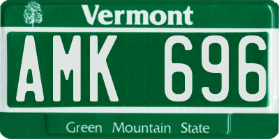 VT license plate AMK696