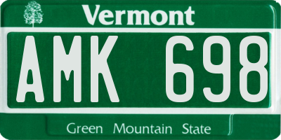 VT license plate AMK698