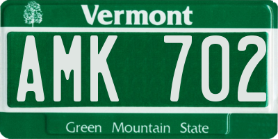 VT license plate AMK702