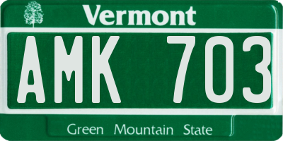 VT license plate AMK703