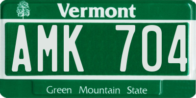 VT license plate AMK704