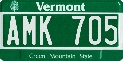 VT license plate AMK705