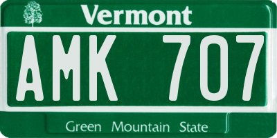 VT license plate AMK707
