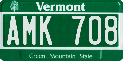 VT license plate AMK708