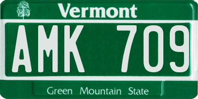 VT license plate AMK709