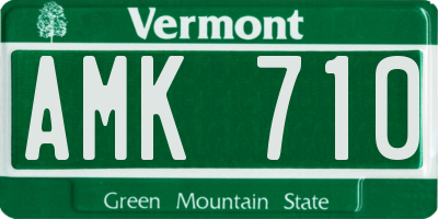 VT license plate AMK710