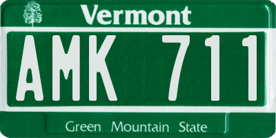 VT license plate AMK711