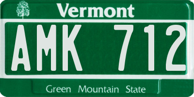 VT license plate AMK712