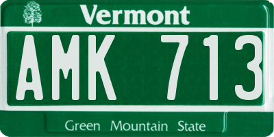 VT license plate AMK713