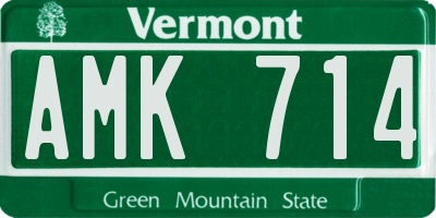VT license plate AMK714
