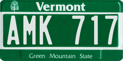 VT license plate AMK717