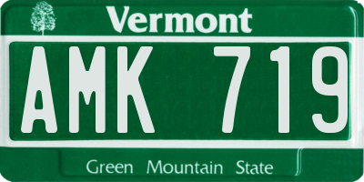 VT license plate AMK719