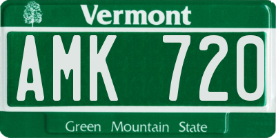 VT license plate AMK720