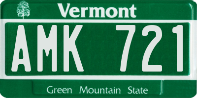 VT license plate AMK721