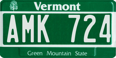 VT license plate AMK724