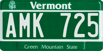 VT license plate AMK725