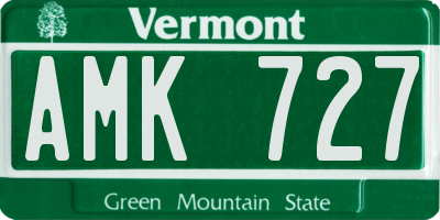 VT license plate AMK727