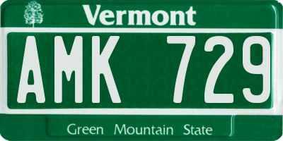VT license plate AMK729