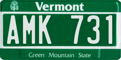 VT license plate AMK731