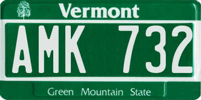VT license plate AMK732
