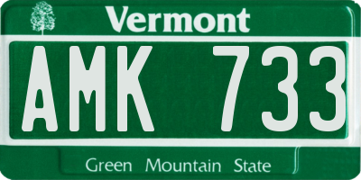 VT license plate AMK733