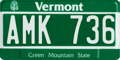 VT license plate AMK736