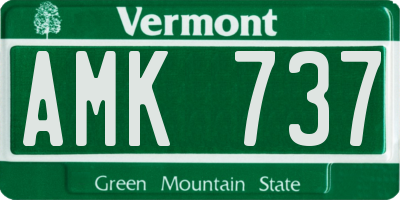 VT license plate AMK737