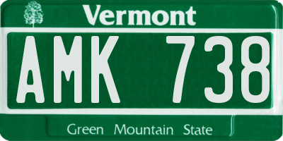 VT license plate AMK738