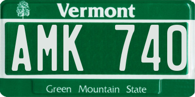 VT license plate AMK740
