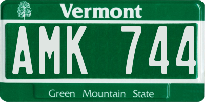 VT license plate AMK744