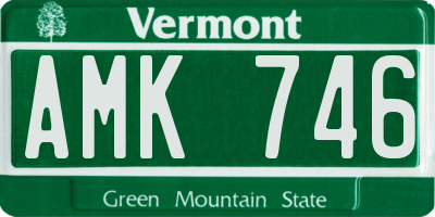 VT license plate AMK746