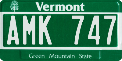VT license plate AMK747