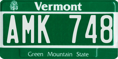 VT license plate AMK748