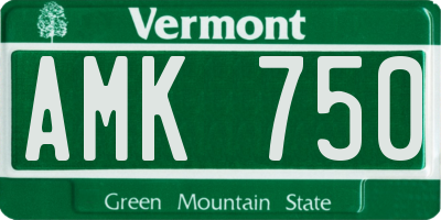 VT license plate AMK750