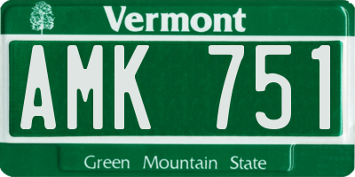 VT license plate AMK751