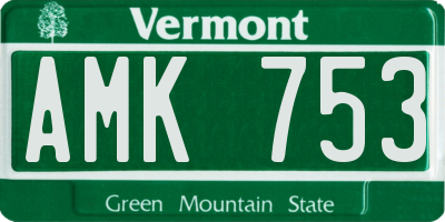 VT license plate AMK753