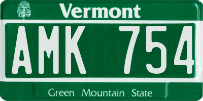 VT license plate AMK754