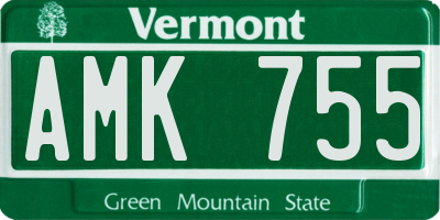 VT license plate AMK755