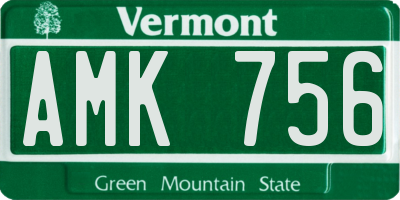 VT license plate AMK756