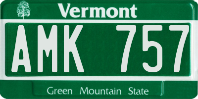 VT license plate AMK757