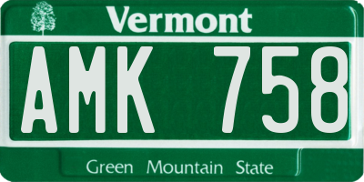 VT license plate AMK758