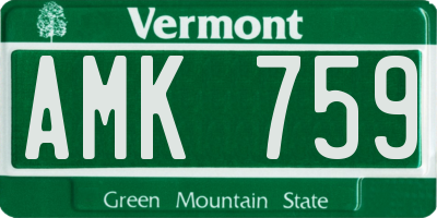 VT license plate AMK759