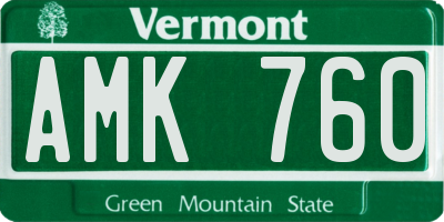 VT license plate AMK760
