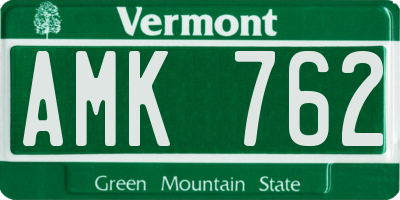 VT license plate AMK762